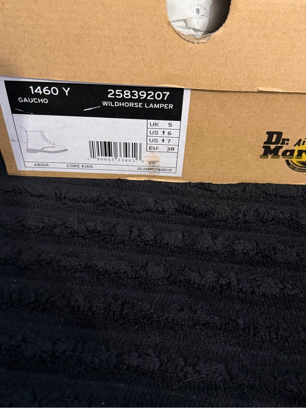 Dr. Martens Black Plush Bath Mat